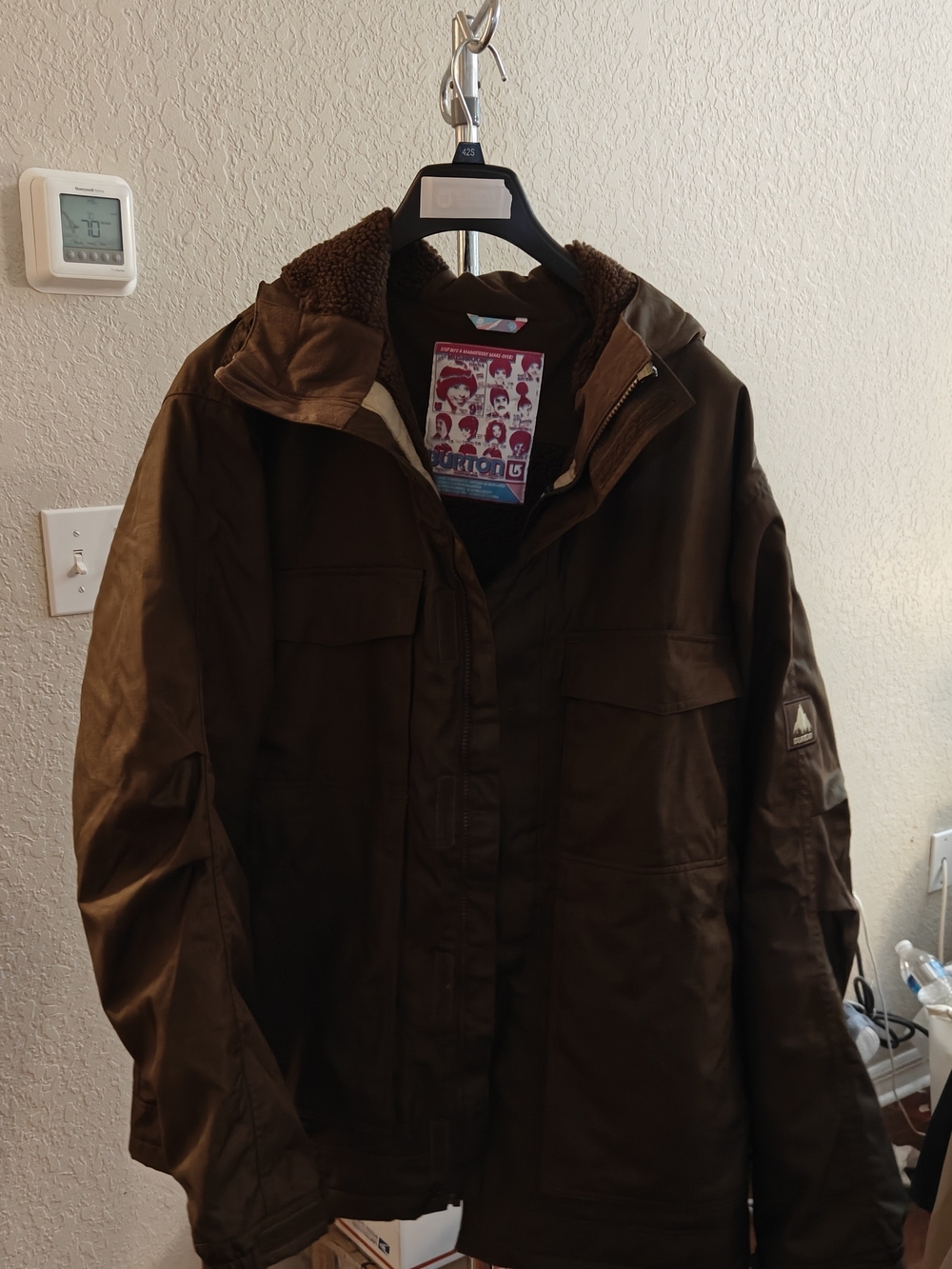 Burton Men's Dark Brown Hooded Ski Jacket
